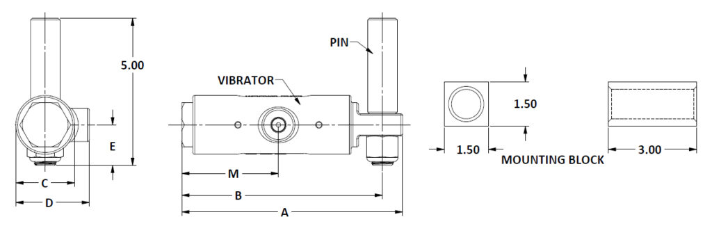 Match Plate Vibrator Pin Mount Dimension Drawing Match Plate Vibrator